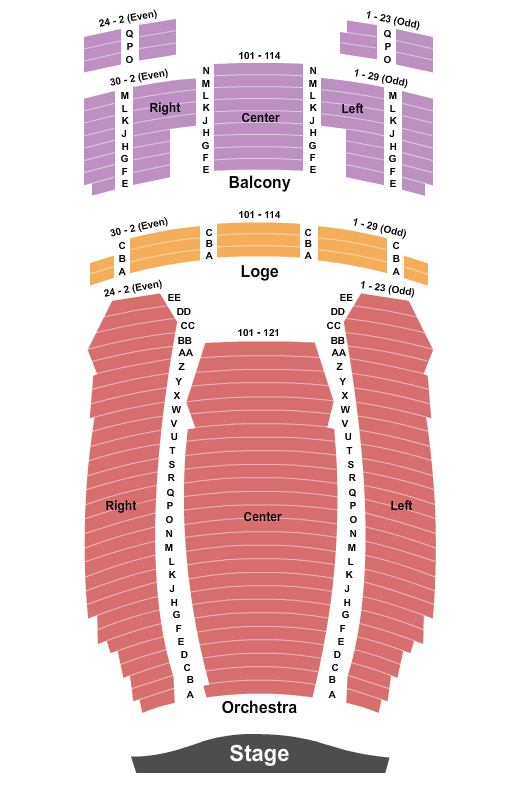 Seating chart for Count Basie
